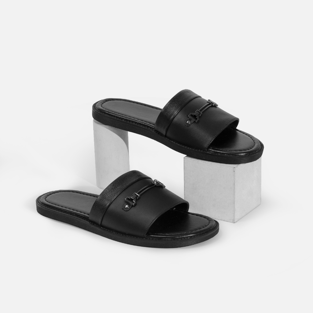 Dép da nam G2 Gaia kiểu quai ngang, Dép lê nam chất liệu da bò đế khâu cao cấp thích hợp đi làm, đi biển