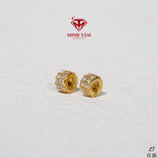Charm tròn gắn đá chất liệu v.àng 10k mix vòng phong thủy,Charm chặn hàng đá mix vòng tay đeo charm Au 10k-Minh Tâm Jewe