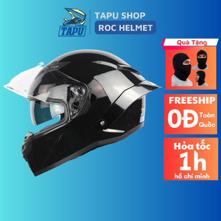 [CHÍNH HÃNG] MŨ BẢO HIỂM FULLFACE ROC 03 2 KÍNH - ROYAL M137 ĐEN BÓNG - Tapu Shop