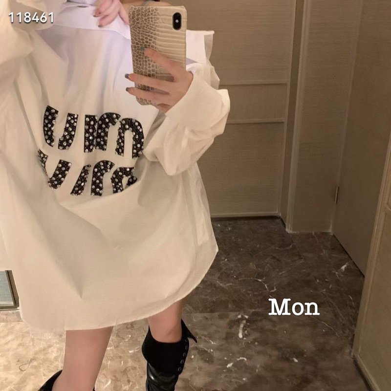 Áo Sơmi Mi.u.miu Đính Đá Lưng L1