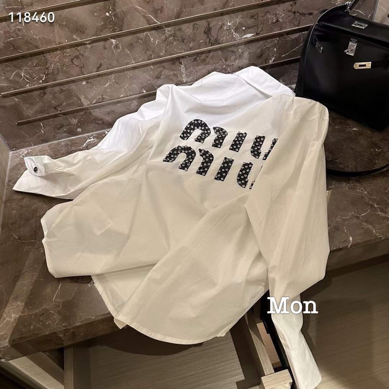 Áo Sơmi Mi.u.miu Đính Đá Lưng L1