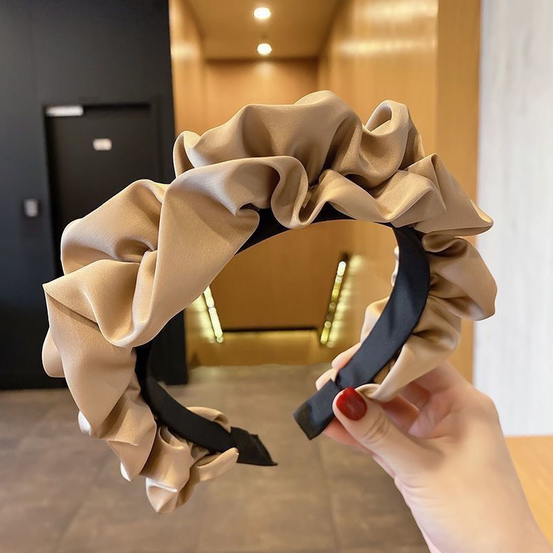 Bờm Tóc Băng Đô Cài Tóc Rửa Mặt Lụa Nhún Satin Xinh Xắn Dành Cho Nữ