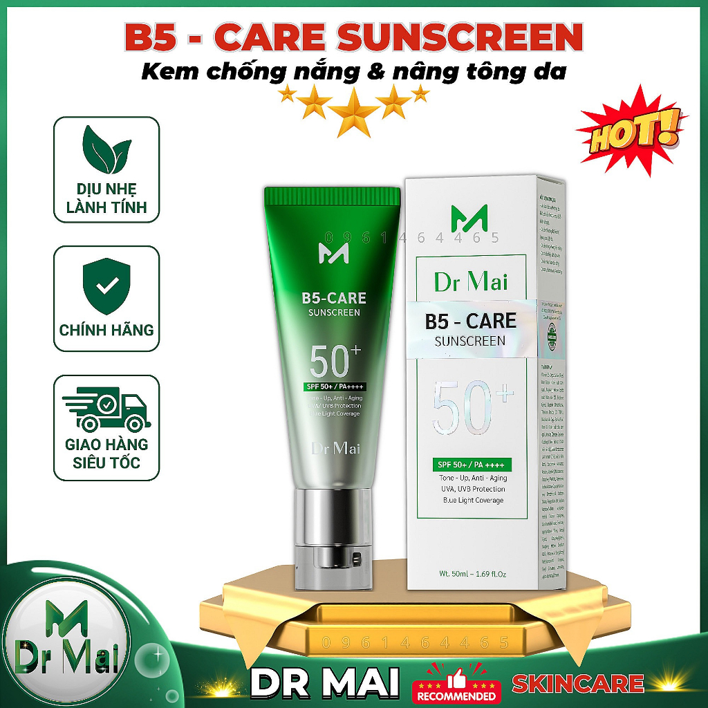 Kem chống nắng nâng tông da Dr Mai B5 Care Sunscreen 50ml