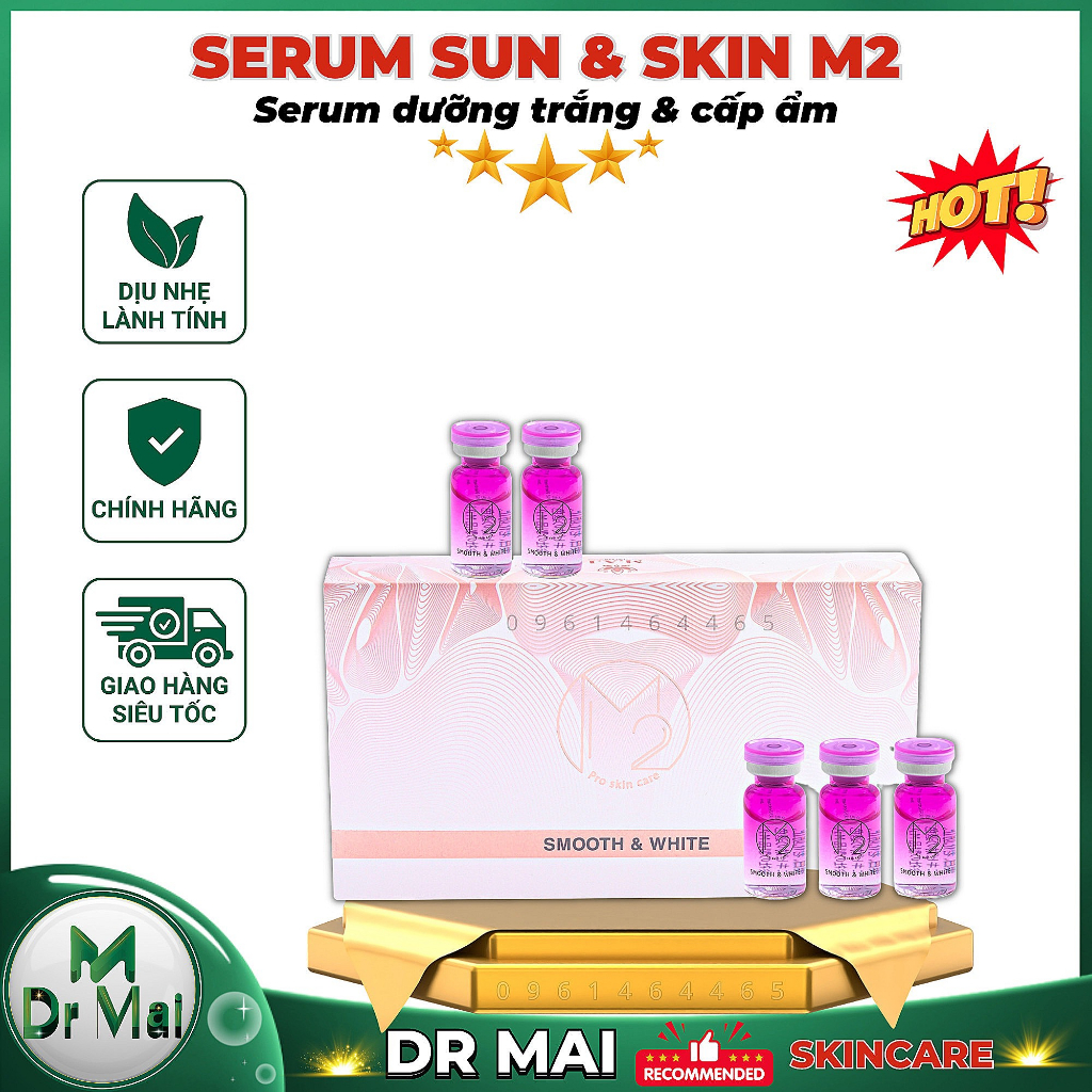 Serum dưỡng trắng da cấp ẩm ngăn ngừa sạm nám Sun Skin M2