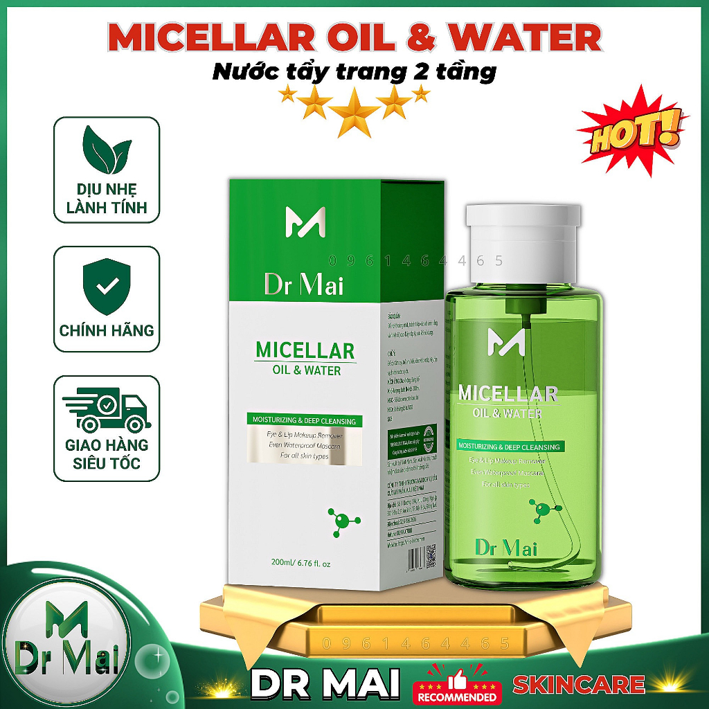 Nước tẩy trang 2 tầng Dr Mai Micellar Oil Water 200ml