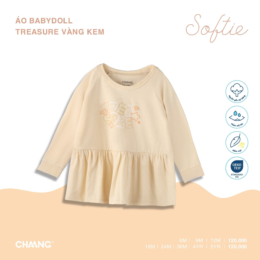 Áo Babydoll Treasure Bé Gái CHAANG AW23D9