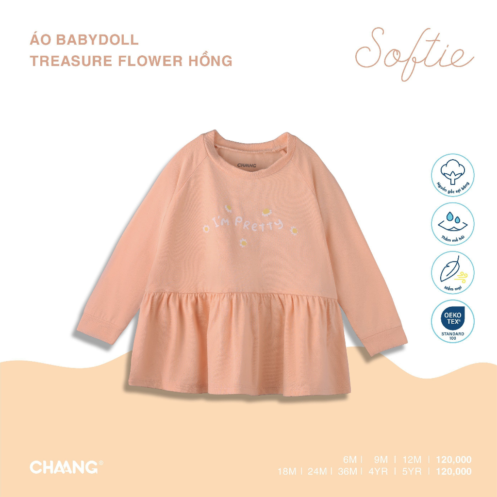 Áo Babydoll Treasure Bé Gái CHAANG AW23D9