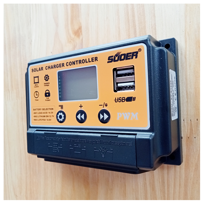 Bộ Điều khiển Sạc pin NLMT SUOER 12V 24V/ 30A ST-S1230