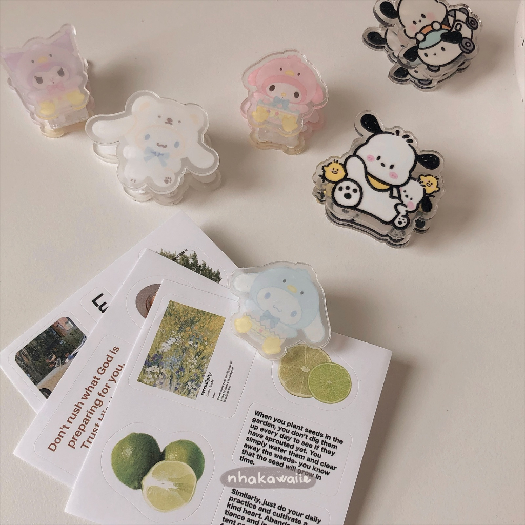 Kẹp giấy tài liệu acrylic hoạt hình dễ thương nhiều mẫu
