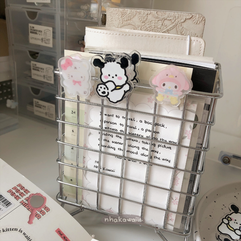 Kẹp giấy tài liệu acrylic hoạt hình dễ thương nhiều mẫu