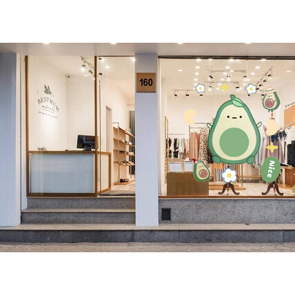 sticker dán tường dán kính decor PVC quả bơ avocado SDK18 cute chống nước