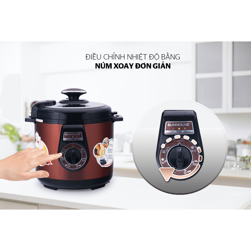 Nồi áp suất điện đa năng SUNHOUSE SHD1562 cà phê - Dung tích 6L