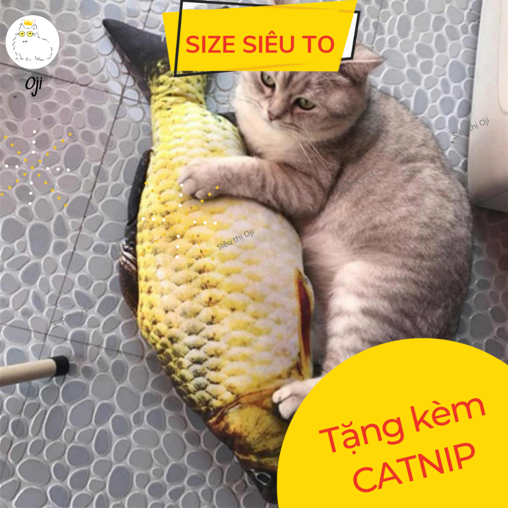 Thú Bông Hình Cá Đồ Chơi cho Mèo Cá Chép Kèm Catnip