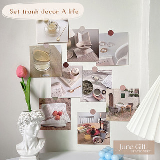 Set tranh decor A life phong cách hiện đại trang trí bàn học, phòng ngủ, phụ kiện chụp ảnh