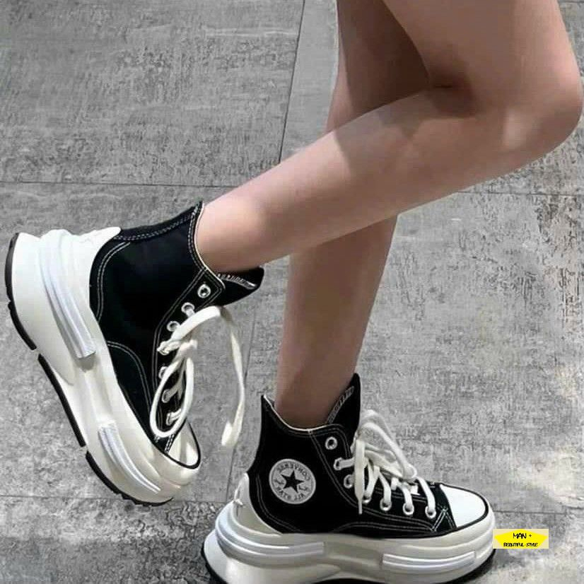 Giày Converse Run Star Legacy CX Black 2023,Giày CV nam nữ cao cổ màu đen, full box, freeship