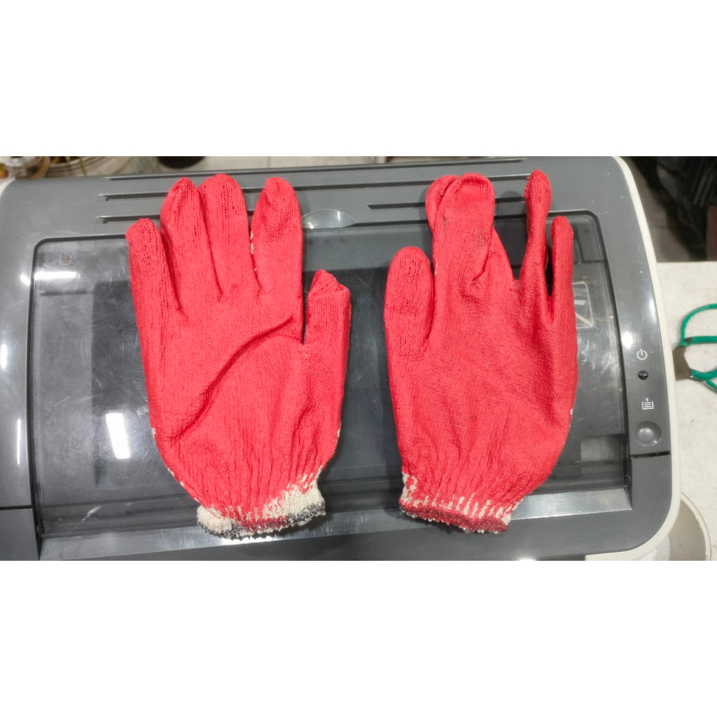 Găng tay bảo hộ lao động vải phủ sơn đỏ