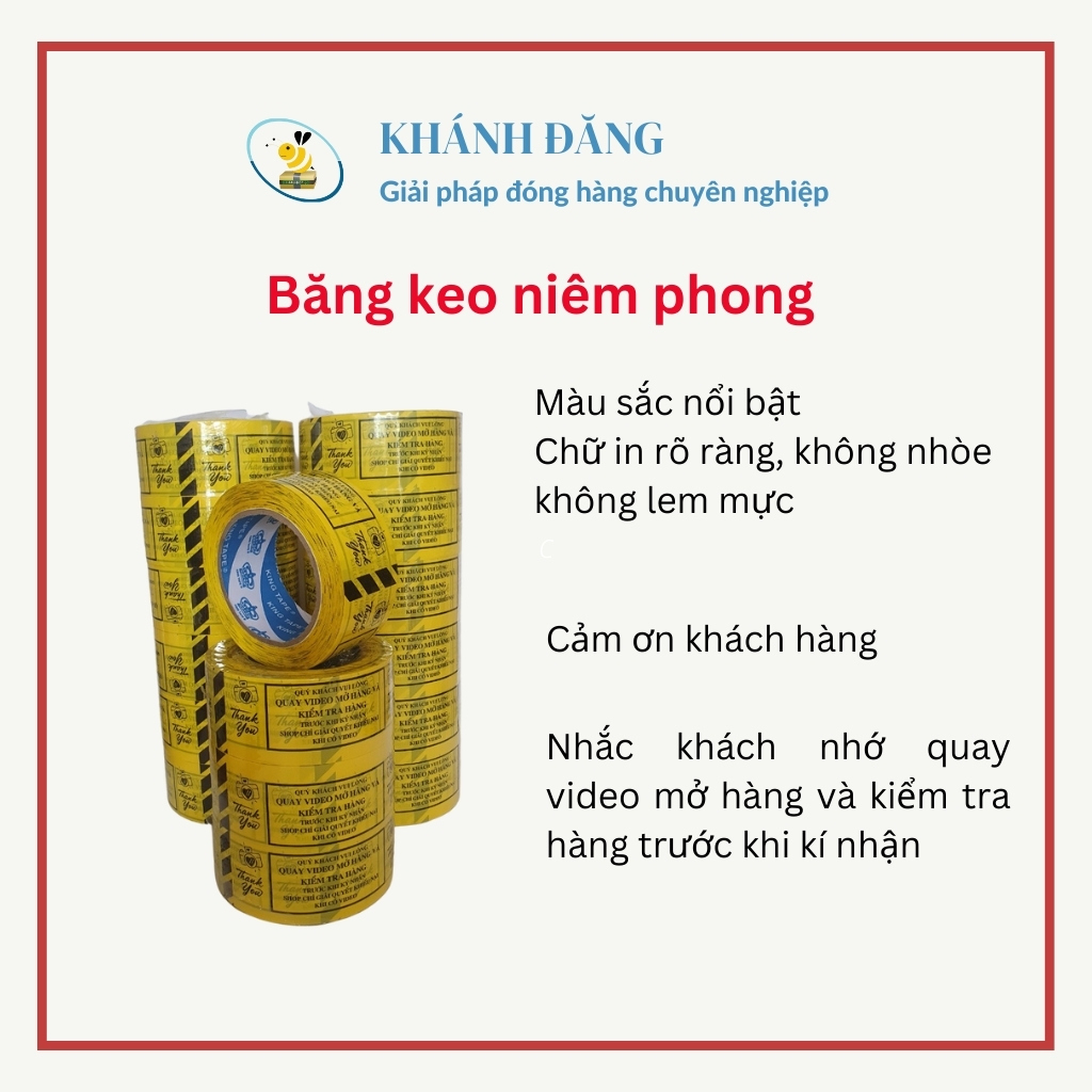 Băng keo sticker chữ QUAY VIDEO khi mở hàng băng dính sticker niêm phong gói hàng đẹp mắt ấn tượng