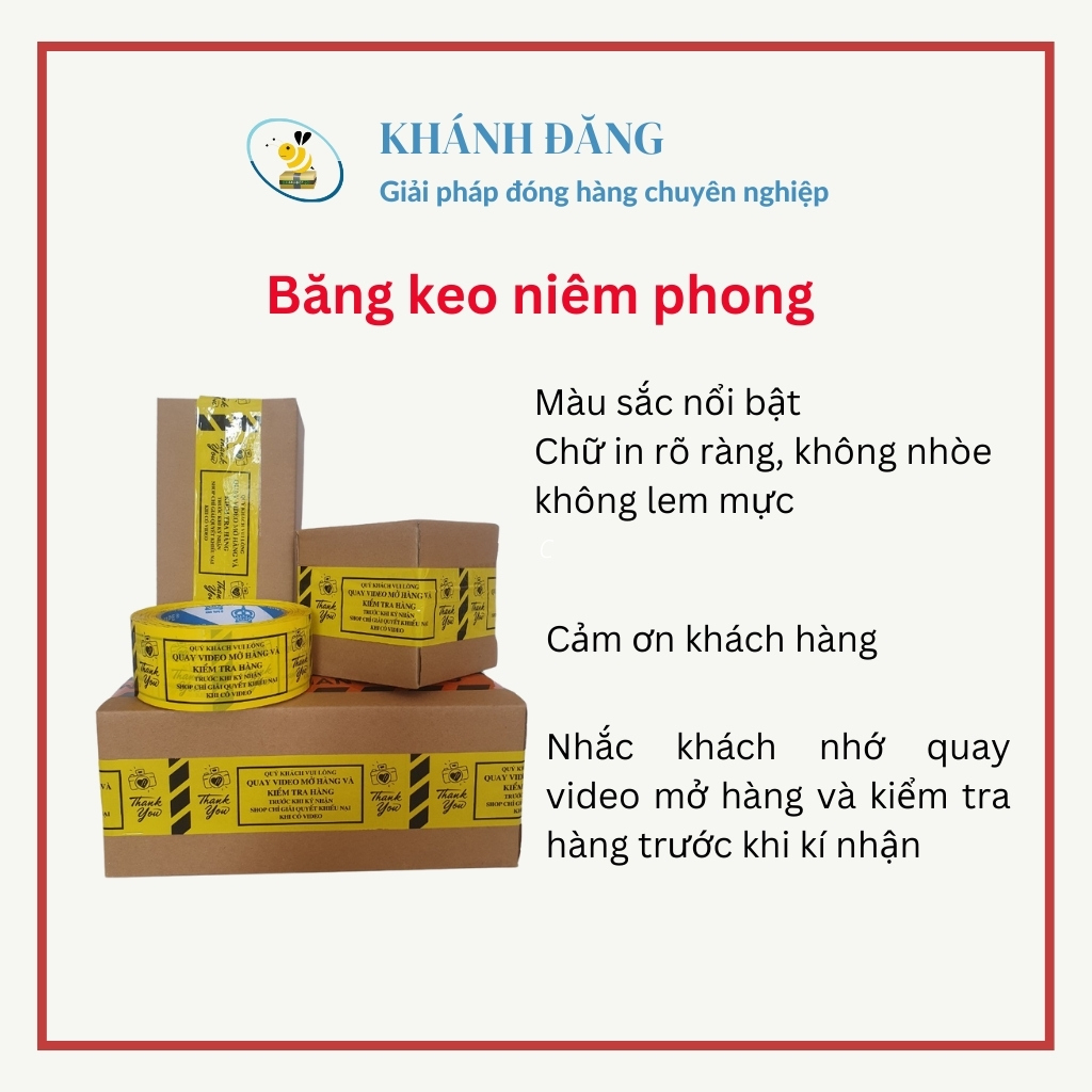 Băng keo sticker chữ QUAY VIDEO khi mở hàng băng dính sticker niêm phong gói hàng đẹp mắt ấn tượng