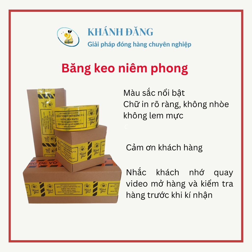 Băng keo sticker chữ QUAY VIDEO khi mở hàng băng dính sticker niêm phong gói hàng đẹp mắt ấn tượng