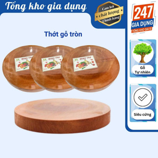 Thớt gỗ tròn size 18-36cm, thớt gỗ xà cừ tự nhiên, không sơn, không tẩm hóa chất