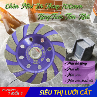 Chén Mài Granite 100mm KingTom Tím Khô - Mài Đá Hoa Cương