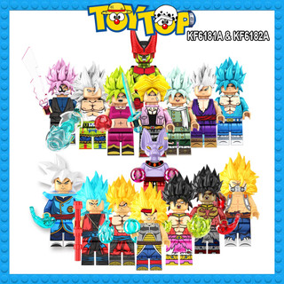 Đồ chơi xếp hình mini Goku Kefla Granola Zamasu - Dragon Ball super minifigure Super Saiyan lắp ráp KF6181A KF6182A