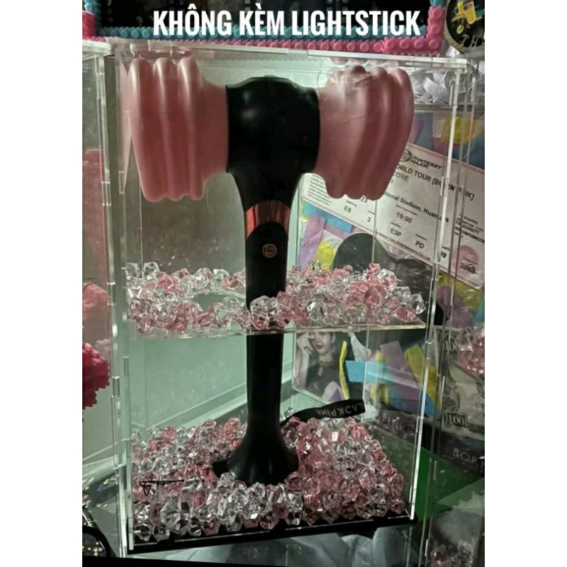Hộp Mica trưng bày - không kèm Lightstick, dùng cho Lightstick BlackPink, không kèm đá màu