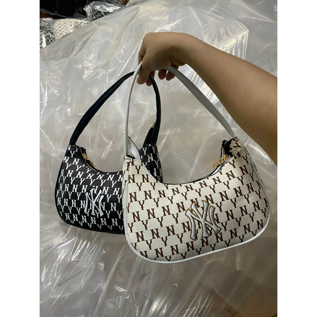 Túi Kẹp Nách Da In Chìm MLB Mẫu SIÊU HOT 2 Màu - Túi Kẹp Nách Họa Tiết Thêu Chữ NY Cao Cấp Mẫu Mới