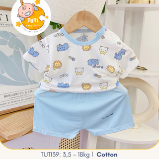 Bộ Cộc Tay TUTI39 Unchi chính hãng Họa Tiết Quần Màu Cho Bé (3,5 - 18kg)