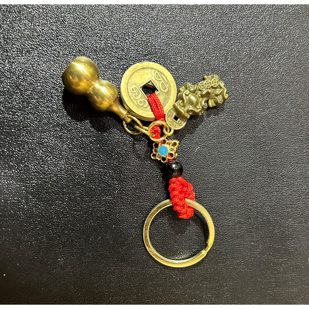 Móc Khóa Trang Trí Phong Thủy Bằng Đồng Thau Quả Bầu,Đồng xu,Ty hưu, Mèo Phát Tài, Mã Đáo Thành Công...