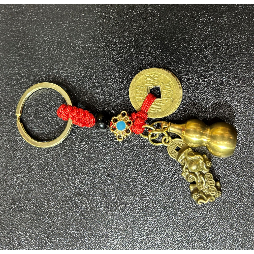 Móc Khóa Trang Trí Phong Thủy Bằng Đồng Thau Quả Bầu,Đồng xu,Ty hưu, Mèo Phát Tài, Mã Đáo Thành Công...