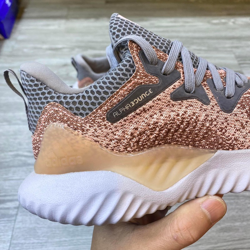 Giày thể thao sneaker alpha bounce 2018 hồng đốm xám