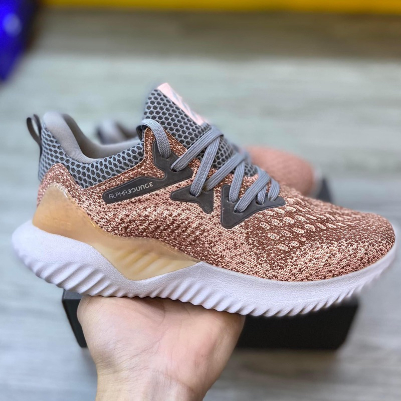 Giày thể thao sneaker alpha bounce 2018 hồng đốm xám