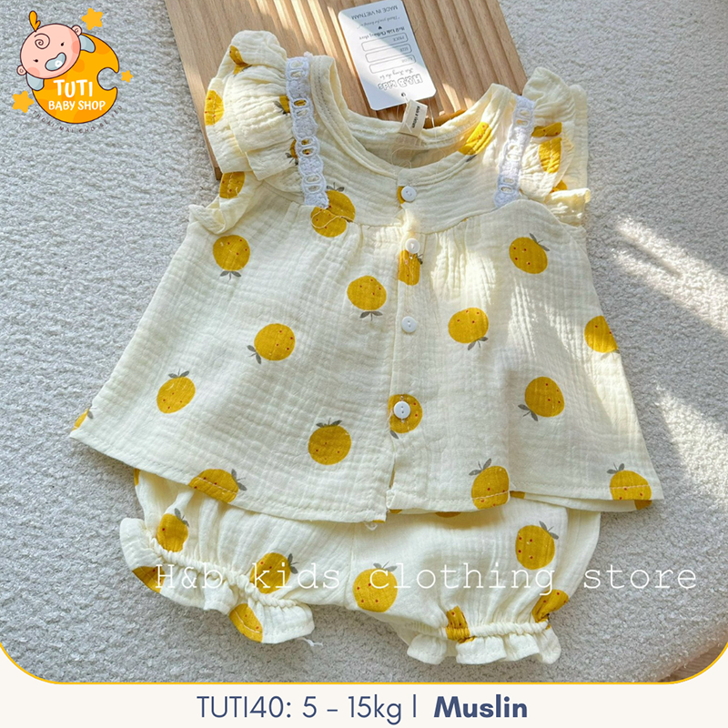 Bộ xô Muslin cho bé gái 6-18kg TUTI40 chỉnh hãng