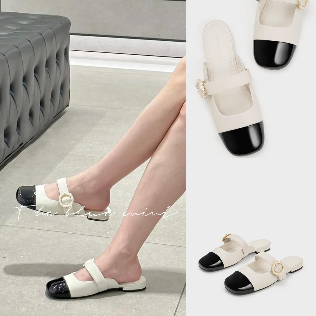 Giày bệt mũi vuông quai ngang hở gót thời trang nữ mẫu mới