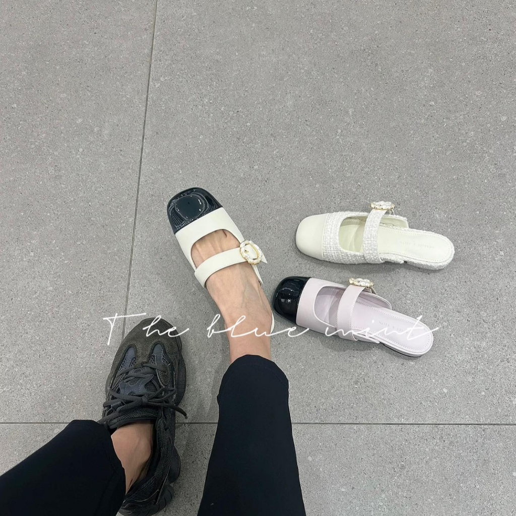 Giày bệt mũi vuông quai ngang hở gót thời trang nữ mẫu mới