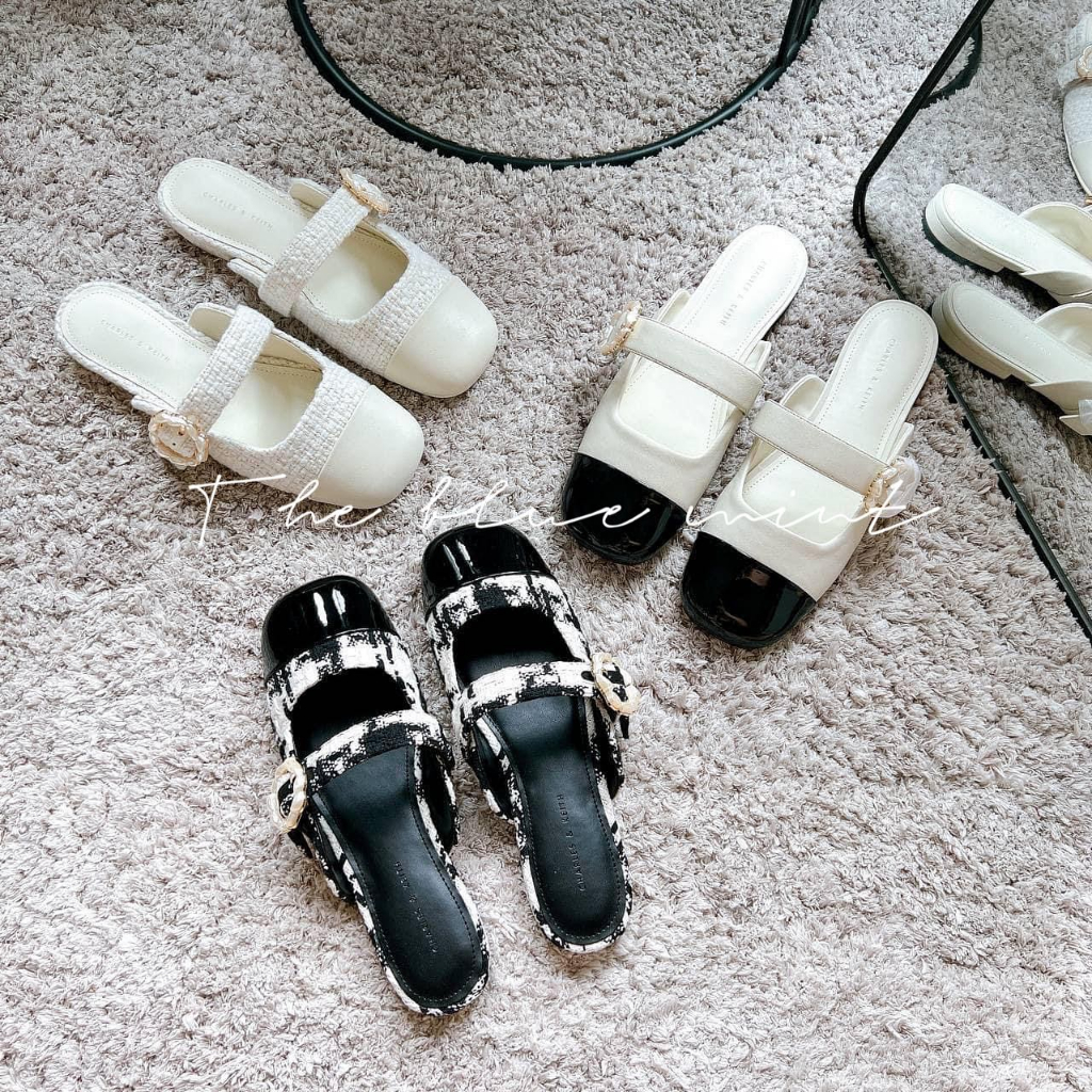 Giày bệt mũi vuông quai ngang hở gót thời trang nữ mẫu mới