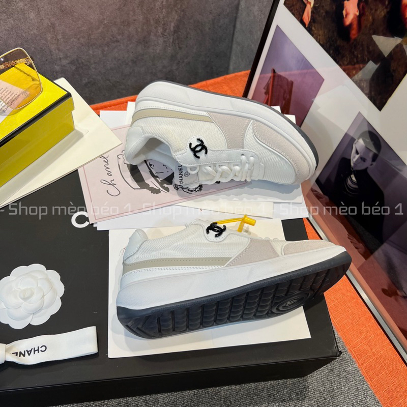 Giày thể thao cn viền xám logo đen fullbox