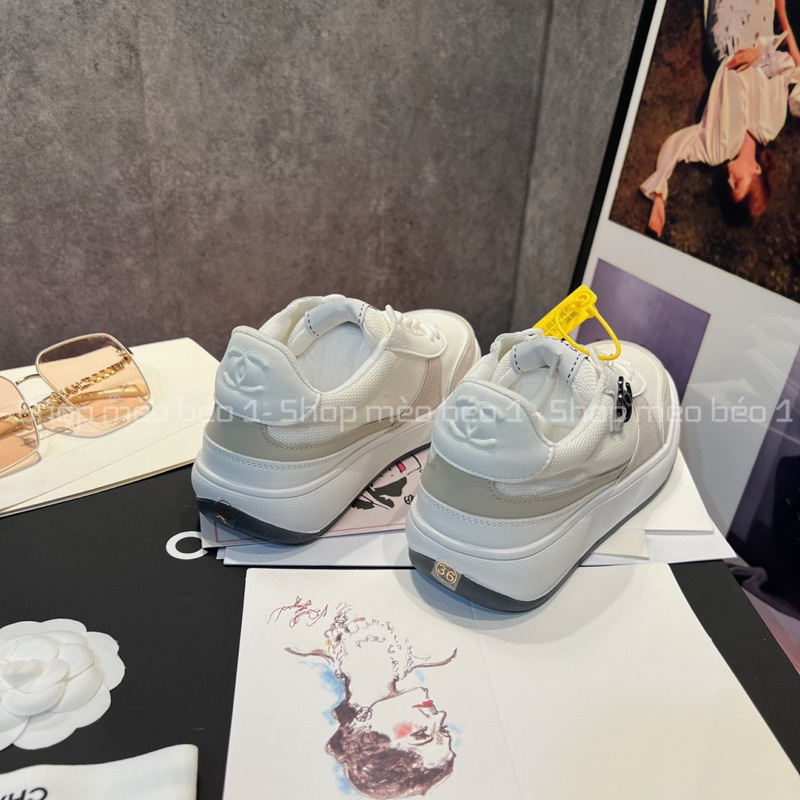 Giày thể thao cn viền xám logo đen fullbox