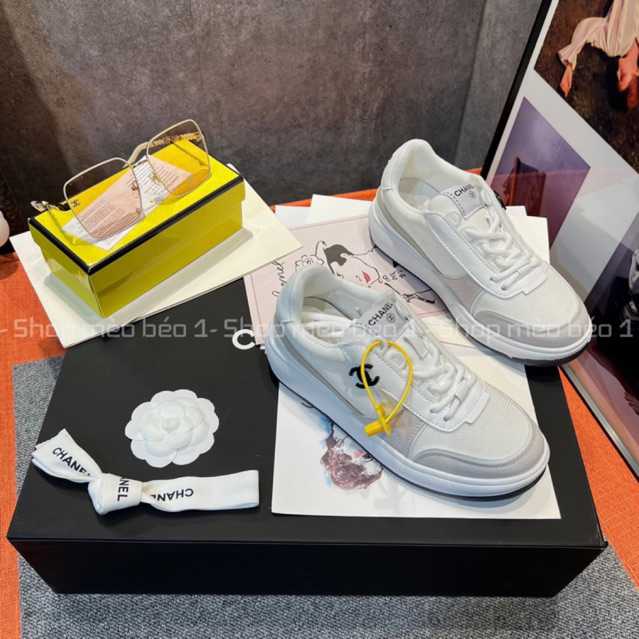 Giày thể thao cn viền xám logo đen fullbox