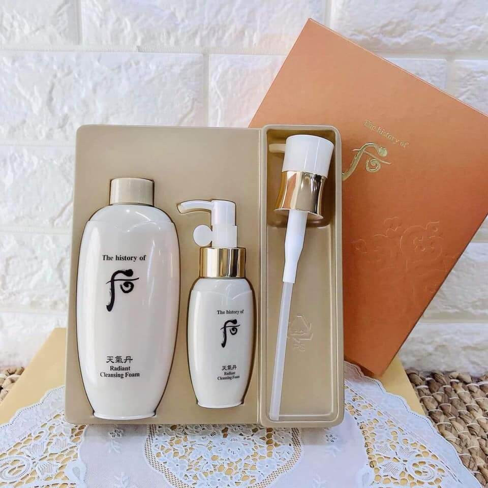 Set Sữa rửa mặt tái sinh da Whoo Cheongidan Radiant Cleansing Foam set 200ml + 50ml
