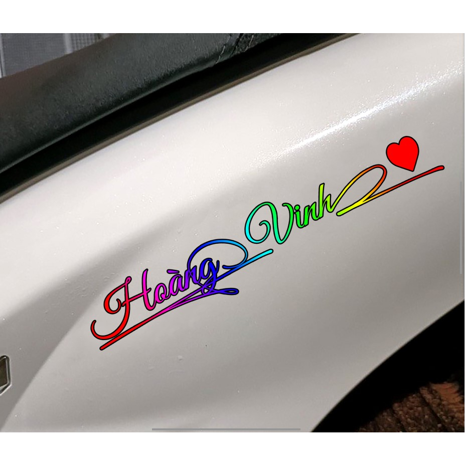 In tên dán xe theo yêu cầu, tem xe theo tên, decal xe theo yêu cầu, decal theo tên,TEM DÁN XE CHỮ KÝ