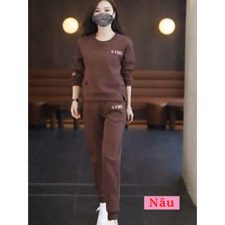Đồ bộ Thu đông Chất Da cá - Quần dài, áo dài thể thao