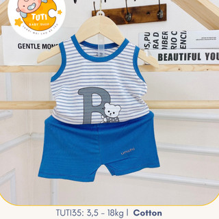 Bộ Ba Lỗ Bé Trai Bé Gái TUTI35 vải cotton họa tiết đáng yêu cho bé từ 3 - 2 tuổi, đồ bộ mặc nhà cho bé