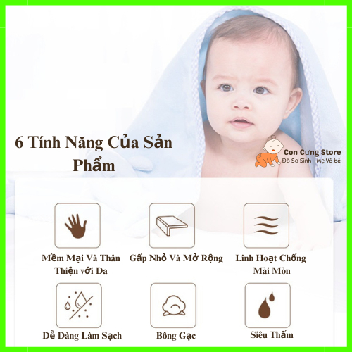 Khăn xô sữa cho bé sơ sinh 6 lớp, dày mịn siêu mềm, mịn rửa mặt, tắm cho bé sơ sinh A77