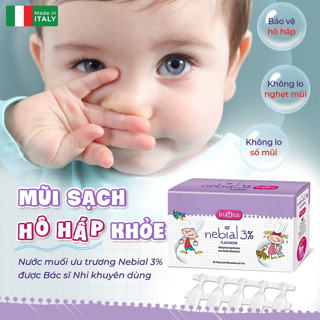  Nước muối ưu trương Nebal 3% Buona Nebial Nebianax 3% Flaconcini  Chính hãng  hộp 20 ống 