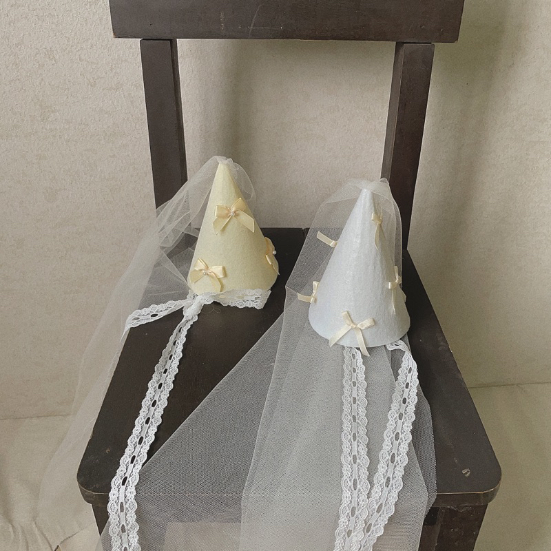 Mũ chóp sinh nhật em bé đính nơ by Tiệm Su Kids