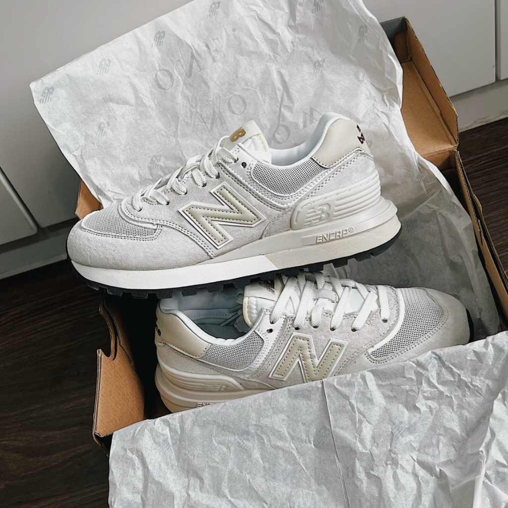 Giày thể thao Nb 574 Legacy Ivory xám trằng-Full box