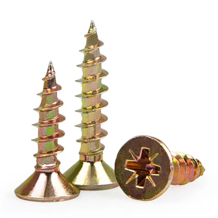 VÍT GỖ ĐẦU BẰNG 4 LY ĐỦ SIZE VÀNG/ VÍT REN THƯA 4mm 7 màu/ Vít ren gỗ 4