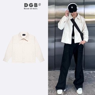 ÁO KHOÁC - JACKET KAKI ZIP FORM BOXY DGB CREAM  Màu be kem  